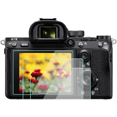 Image de Lot de 3 films protection d&#039;écran A7III compatibles avec appareil photo Sony A7R IV III A7 A7R2 A7M2 A7C RX100VII, KOMET en verre trempé, anti rayures