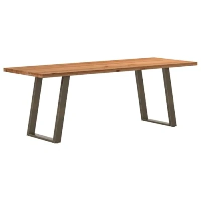Afbeelding van vidaXL Eettafel rechthoekig 220x80x74 cm massief eikenhout lichtbruin