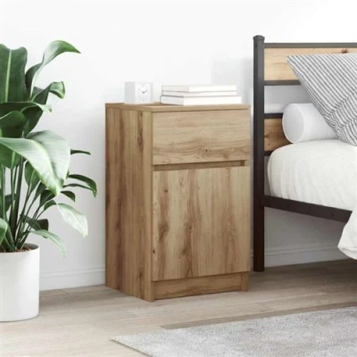 Image de vidaXL Table de chevet chêne artisanal 39x35x65 cm bois d&#039;ingénierie861335