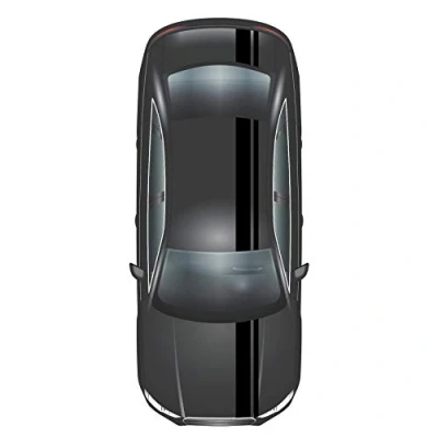 Afbeelding van Finest Folia Racestrepen 5 m x 15 cm en 10 rallybanden auto accessoires tuning strepen motorkap achterklep (matzwart)