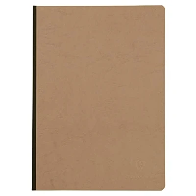 Afbeelding van Clairefontaine 79142C Collection Age Bag Notitieboek, genaaid, achterkant van linnen, Tabak, A4, 21x 29,7cm, 192 pagina&#039;s, kleine ruiten, wit papier, 90g, omslag met glanskaart, ledernerf