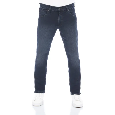 Afbeelding van Wrangler Heren Jeans Broeken Greensboro regular/straight Fit Blauw Volwassenen Denim Jeansbroek