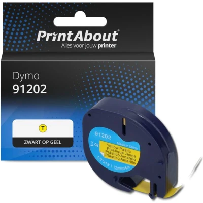 Afbeelding van Huismerk Dymo 91202 (S0721620) Tape Zwart op geel (12 mm)