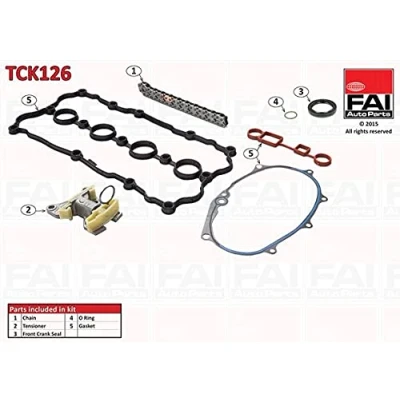 Afbeelding van FAI AutoParts TCK126 Distributiekettingset Met pakkingen, Zonder tandwielen Simplex, Boutenketting VOLKSWAGEN: Golf 5, Plus / Crossgolf, Touran I
