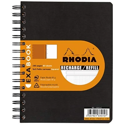 Afbeelding van Rhodia ExaBook Refill A5+ Zwart geruit