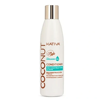 Afbeelding van Kativa Coconut Conditioner voor haar 250 ml Reconstructie, glans en hydratatie Sterk beschadigd, gevoelig droog Biologische kokosolie