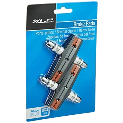 Afbeelding van XLC Remschoenen V Brake Bs v09 4 delige set 70 mm fietsonderdelen unisex volwassenen, oranje, grijs, zwart, één maat