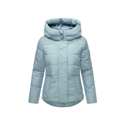 Afbeelding van MARIKOO N019 Winterjas voor dames, XS 3XL, gewatteerde jas, binnenlussen, lichtgewicht, warme damesjas, Poeder Blauw