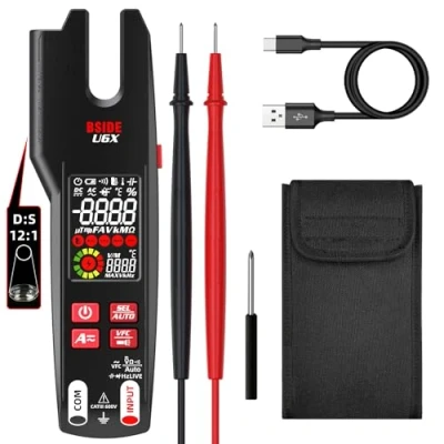 Afbeelding van BSIDE U6X Elektrische Tester Open Ampèremetrische Klem AC DC 600A met Verbeterde IR Thermometer 12:1 LCD Kleur 9999 VFC Accounts Intelligente Digitale Multimeter TRMS Oplaadbare Batterij