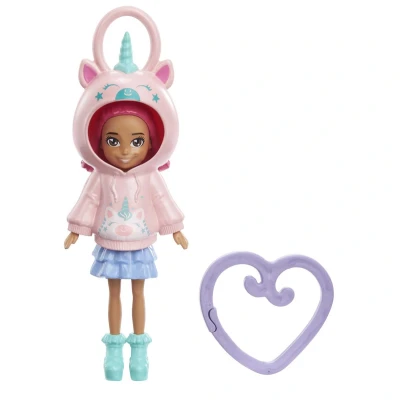 Afbeelding van Polly Pocket Hoodie Buddy Unicorn Mattel 7.5 cm groot Speelfiguur met clipje Verzamel ze allemaal