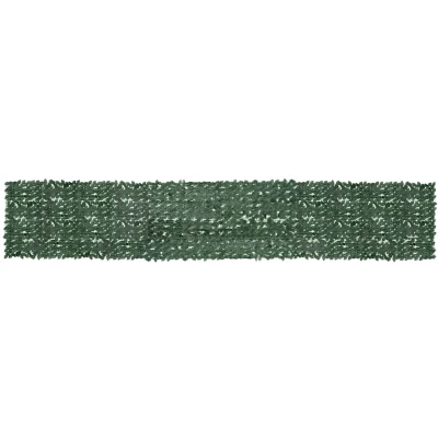 Afbeelding van Balkonscherm met donkergroene bladeren 600x100 cm