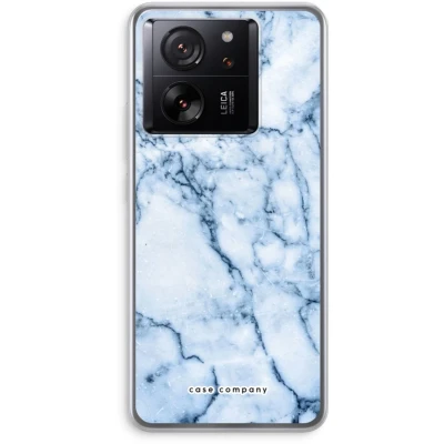 Afbeelding van Case Company® hoesje geschikt voor Xiaomi 13T Pro Blauw marmer Soft Cover Telefoonhoesje Bescherming aan alle Kanten en Schermrand