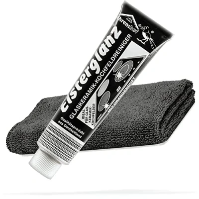 Afbeelding van detailmate Polijstset met XXL tube van 150 ml, glaskeramische reiniger + hoogwaardige microvezeldoek, verwijdert krassen keramische kookplaten