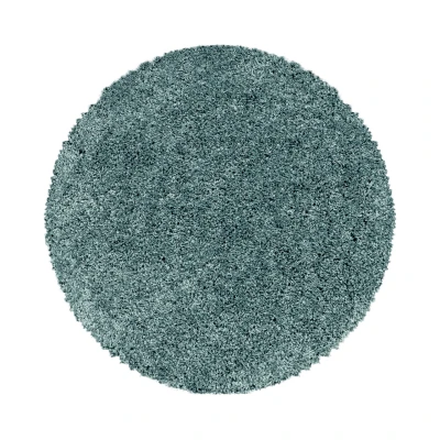 Afbeelding van Monaco Soft Shaggy Hoogpolig Vloerkleed Blauw / Turquoise 120 cm rond