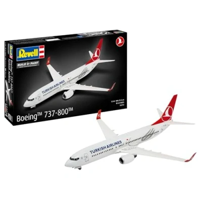 Afbeelding van 1:144 Revell 03772 Boeing 737 800 Turkish Airlines Passagiersvliegtuig Plastic Modelbouwpakket