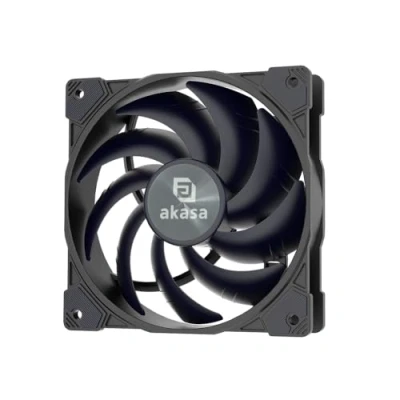 Afbeelding van Akasa Alucia SM12 PC ventilator 120 mm stille 4 polige PWM onder 27 dB (A) en luchtstroom tot 64,8 CFM, dubbele kogellagers, 12 V DC ventilator, 1600 tpm, zwart Hadal