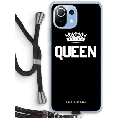 Afbeelding van Case Company® hoesje met Koord geschikt voor Xiaomi Mi 11 Lite Queen Zwart Telefoonhoesje Bescherming aan alle Kanten en Over de Schermrand