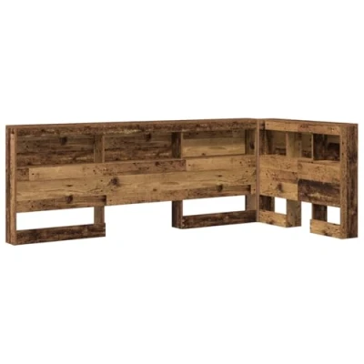 Afbeelding van vidaXL Opberghoofdbord met plank hoofdeinde opslag Oud hout 90 cm Bewerkt