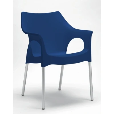 Afbeelding van Kantinestoel of tuinstoel Modern recyclebaar Blauw