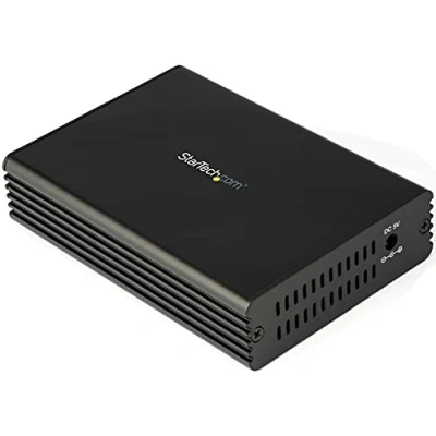 Image de StarTech.com Convertisseur fibre optique vers RJ45 avec fente SFP+ ouverte 10GBase T Ethernet à 10 Gb (MCM10GSFP) de média GigE LR SR RJ 45 /