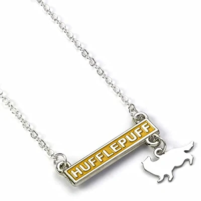 Afbeelding van Officiële Harry Potter Huffelpuf ketting, medium, zinklegering, Zink Emaille Stof