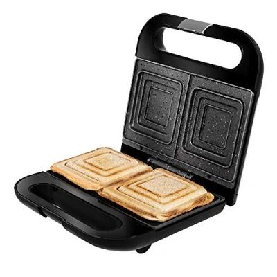 Afbeelding van Cecotec Rock&#039;n Toast Squared Sandwichmaker RockStone antiaanbaklaag, capaciteit voor 2 sandwiches, vierkant oppervlak, koude handgreep, 750 W