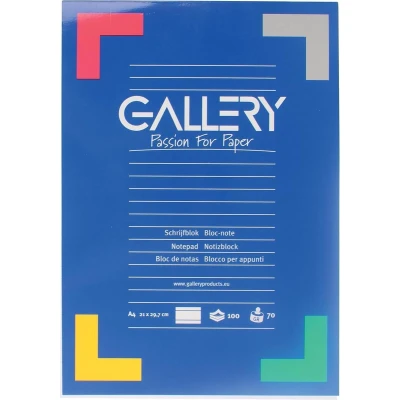 Afbeelding van Gallery Schrijfblok, Ft A4, Gelijnd, 100 Vel Schrijfblok