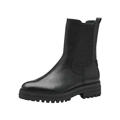 Afbeelding van Tamaris Chelsea Korte laarzen, Dames, Maat: 36, Black Leer en imitatieleer