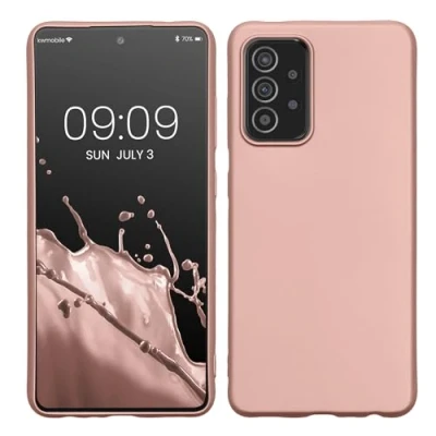 Afbeelding van kwmobile telefoonhoesje geschikt voor Samsung Galaxy A52 / 5G A52s Hoesje smartphone Back cover in metallic roségoud