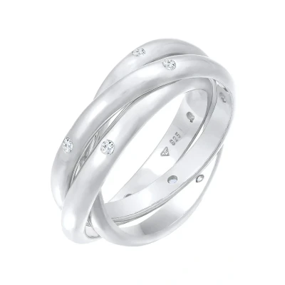 Afbeelding van Elli Design Ring, Dames, Maat: 54, Silber
