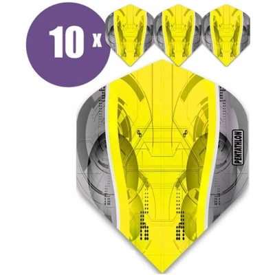 Afbeelding van ABC Darts Dart Flights Pentathlon Science Geel 10 sets (30 stuks)