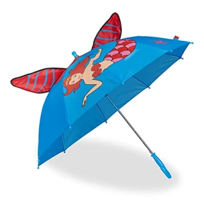 Afbeelding van Relaxdays kinderparaplu zeemeermin Ø 78 cm meisjesparaplu polyester peuterparaplu