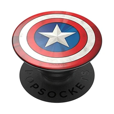 Afbeelding van PopSockets PopGrip Houder en handgreep voor smartphone tablet met verwisselbare top Captain America Icon