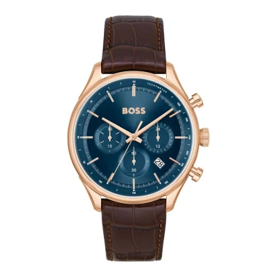 Afbeelding van HUGO BOSS heren Gregor horloge HB1514050 in de kleur Roségoud
