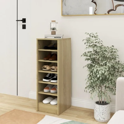Afbeelding van Schoenenkast 31,5x35x90 cm spaanplaat sonoma eikenkleurig