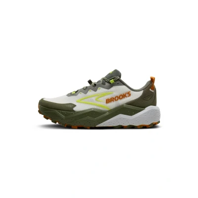 Afbeelding van Brooks Caldera 8 Trail hardloopschoenen, Heren, Maat: 44.5, Dusty olive lime oyster Textiel