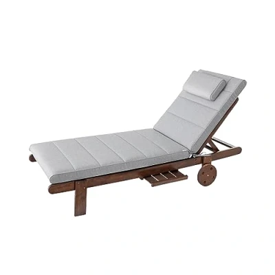 Afbeelding van PillowPrim Matras voor tuinmeubelen, ligstoel, balkon, buiten, zitkussen asgrijs, 204 x 60 cm