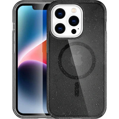 Afbeelding van imoshion Hoesje Geschikt voor iPhone 14 Pro Max Sparkle Backcover MagSafe Zwart