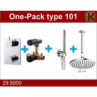 Afbeelding van Wiesbaden one pack inbouwthermostaatset type 101 CHR (20cm)