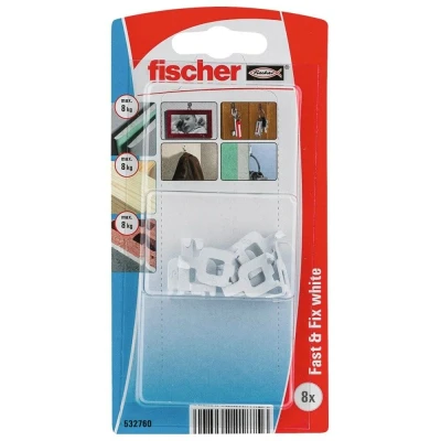 Afbeelding van Fischer Wandhaak Fast &amp; Fix wit 8st