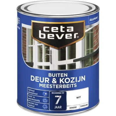 Afbeelding van Ceta Bever Dekkend Meesterbeits 300 Wit Zijdeglans 0,75 liter Blanke lak &amp; Beits
