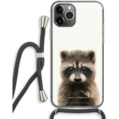 Afbeelding van Case Company® hoesje met Koord geschikt voor iPhone 11 Pro Rocco Telefoonhoesje Zwart Extra Bescherming aan alle Kanten en Over de Schermrand