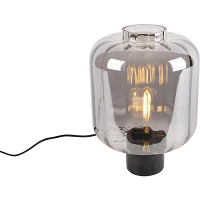 Afbeelding van QAZQA qara Design Tafellamp 1 lichts H 350 mm Zwart Woonkamer Slaapkamer Keuken