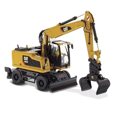 Afbeelding van Diecast Masters Cat M318F WHEX Mobiele Bandenkraan 1:50 High Line Series