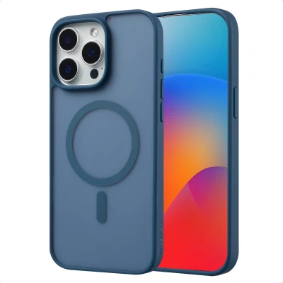 Afbeelding van imoshion Hoesje Geschikt voor iPhone 15 Pro Max Color Guard Backcover MagSafe Donkerblauw