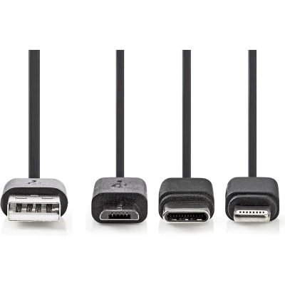 Afbeelding van Nedis 3 in 1 Kabel CCGL60620BK10 Zwart Black / 1.00 m