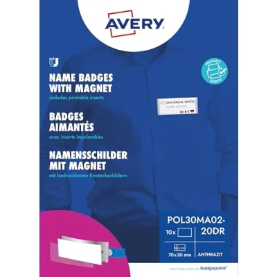 Afbeelding van Avery Zweckform POL30MA02 20DR Naamplaatje (b x h) 70 mm 30 20 stuk(s)