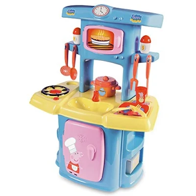 Afbeelding van Smoby Mi Cocina Peppa Pig Ecoiffier Kinderkeuken met 13 accessoires, 100% officieel product, voor jongens en meisjes vanaf 18 maanden (1711), meerkleurig, 60,5 x 42,7 24,6 cm