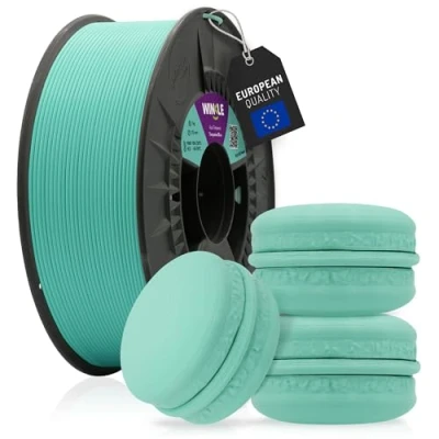 Afbeelding van WINKLE PLA HD filament pastelblauw turquoise 3D printer 1,75 mm 1 kg blauw kleur zonder glans maatnauwkeurigheid spoel van