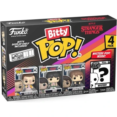 Afbeelding van Funko Bitty Pop! ST SZN1 Eleven 4pkE een mysterieus verrassingsminifiguur 0,9 inch (2,2 cm) Elf Stranger Things verzamelobject inclusief stapelbaar tentoonstellingsrek cadeau idee
